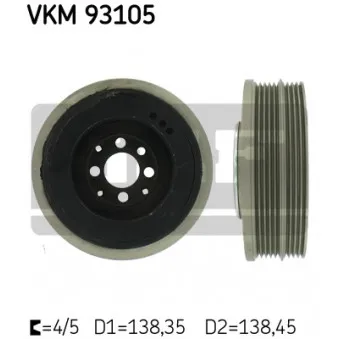 Poulie, vilebrequin SKF VKM 93105