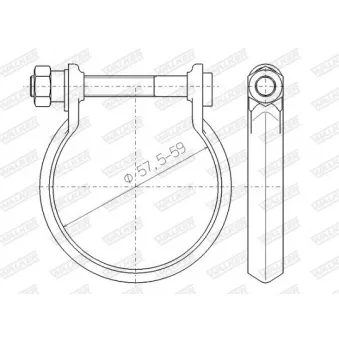 Pièce de serrage, échappement WALKER 80562