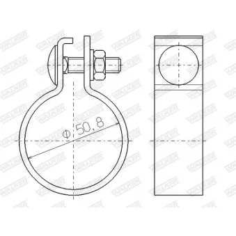 Pièce de serrage, échappement WALKER 81920