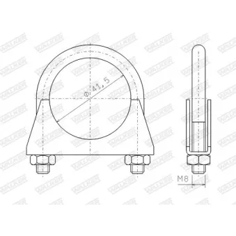 Pièce de serrage, échappement WALKER 82306