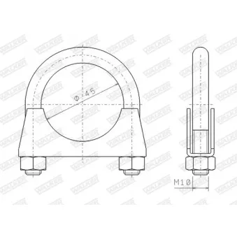 Pièce de serrage, échappement WALKER 82321