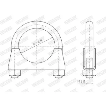 Pièce de serrage, échappement WALKER 82322