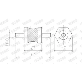 Bandes de caoutchouc, échappement WALKER 84054