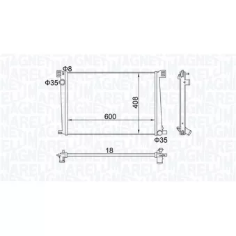 Radiateur, refroidissement du moteur MAGNETI MARELLI 350213168600