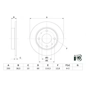 Jeu de 2 disques de frein arrière BOSCH 0 986 479 E70