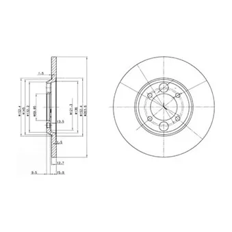 Jeu de 2 disques de frein arrière DELPHI BG2084