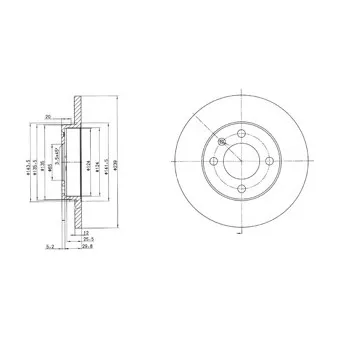 Jeu de 2 disques de frein avant DELPHI BG2116C