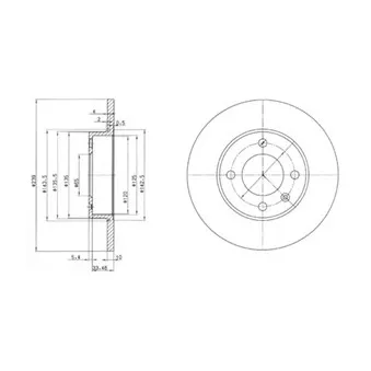 Jeu de 2 disques de frein avant DELPHI BG2117