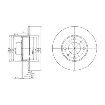 Jeu de 2 disques de frein avant DELPHI BG2147