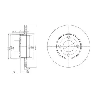 Jeu de 2 disques de frein avant DELPHI BG2215