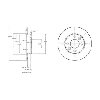 Jeu de 2 disques de frein avant DELPHI BG2217