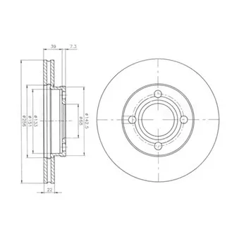 Jeu de 2 disques de frein avant DELPHI BG2272