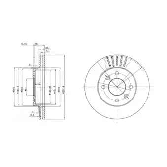 Jeu de 2 disques de frein avant DELPHI BG2282