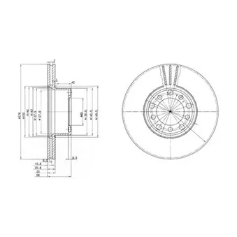 Jeu de 2 disques de frein avant DELPHI BG2306