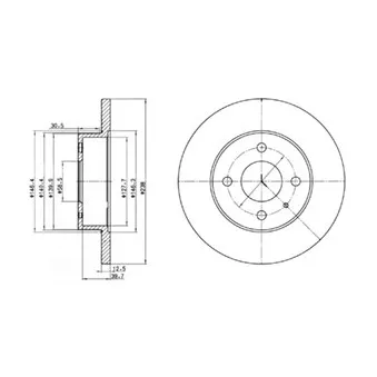 Jeu de 2 disques de frein avant DELPHI BG2312