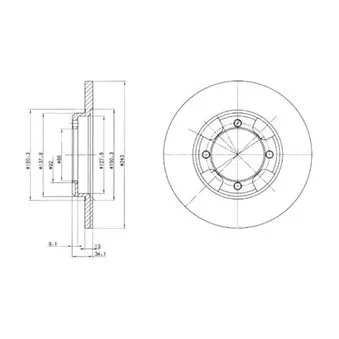 Jeu de 2 disques de frein avant DELPHI BG2324