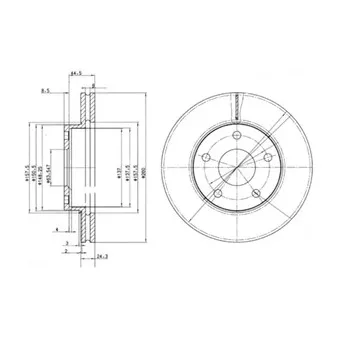 Jeu de 2 disques de frein avant DELPHI BG2346