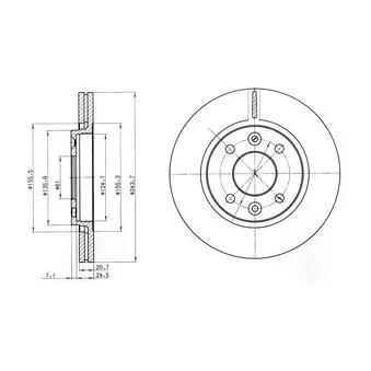 Jeu de 2 disques de frein avant DELPHI