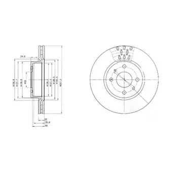 Jeu de 2 disques de frein avant DELPHI BG2413