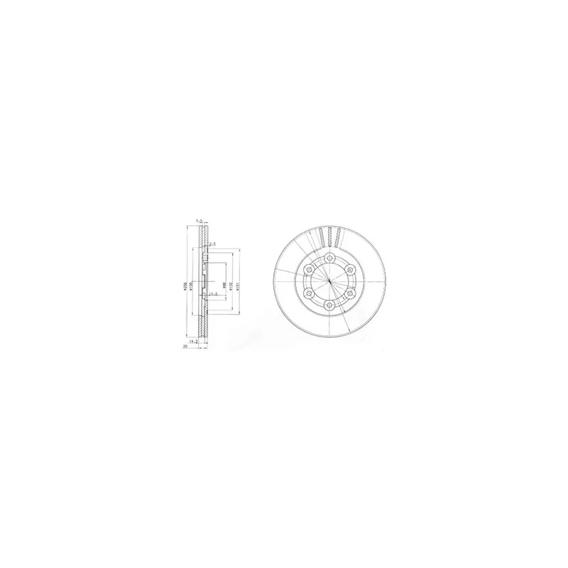 Jeu de 2 disques de frein avant DELPHI BG2416