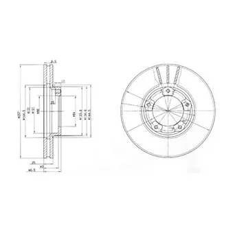 Jeu de 2 disques de frein avant DELPHI BG2423