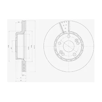 Jeu de 2 disques de frein avant DELPHI BG2449