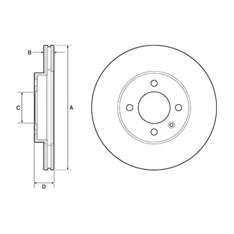 Jeu de 2 disques de frein avant DELPHI BG2455C