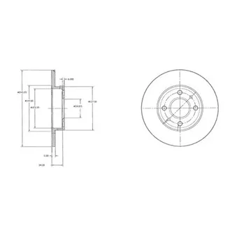 Jeu de 2 disques de frein arrière DELPHI BG2458