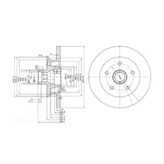 Jeu de 2 disques de frein avant DELPHI