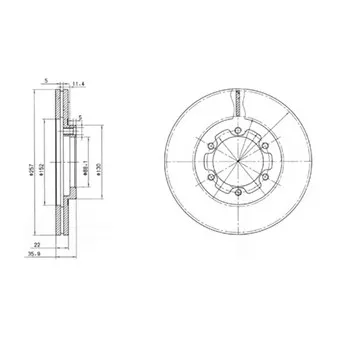 Jeu de 2 disques de frein avant DELPHI BG2524