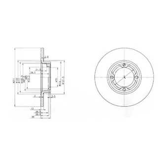 Jeu de 2 disques de frein avant DELPHI BG2533