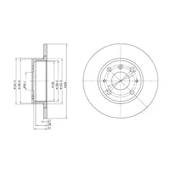 Jeu de 2 disques de frein avant DELPHI BG2535