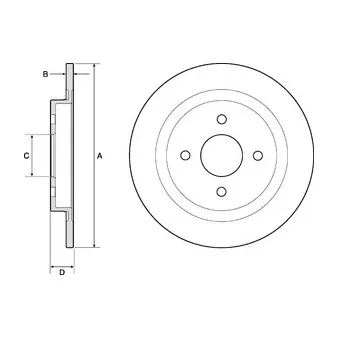 Jeu de 2 disques de frein arrière DELPHI BG2537