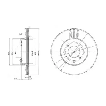 Jeu de 2 disques de frein avant DELPHI BG2567