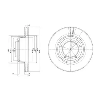 Jeu de 2 disques de frein avant DELPHI BG2612