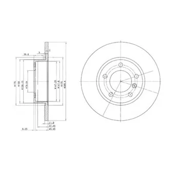 Jeu de 2 disques de frein avant DELPHI BG2622