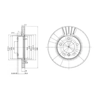 Jeu de 2 disques de frein avant DELPHI BG2623