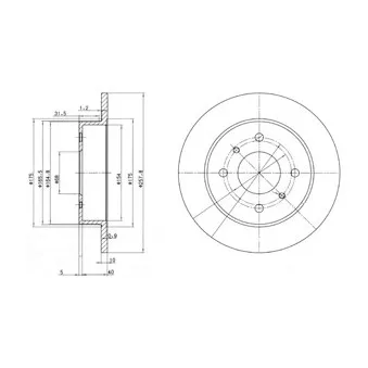 Jeu de 2 disques de frein arrière DELPHI BG2633C