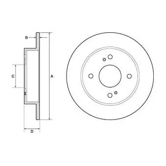 Jeu de 2 disques de frein arrière DELPHI BG2634