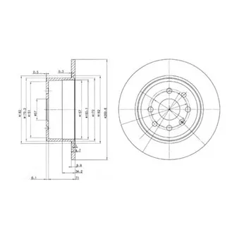 Jeu de 2 disques de frein arrière DELPHI BG2637