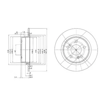 Jeu de 2 disques de frein arrière DELPHI BG2676