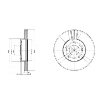 Jeu de 2 disques de frein avant DELPHI BG2682