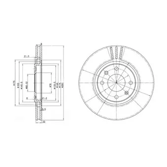 Jeu de 2 disques de frein avant DELPHI BG2690