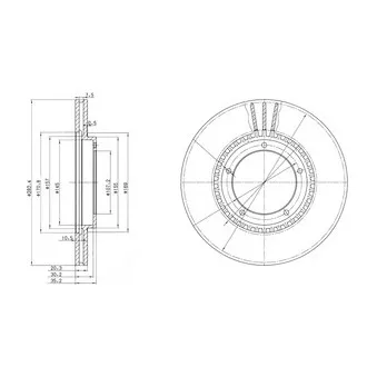 Jeu de 2 disques de frein avant DELPHI BG2692