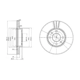 Jeu de 2 disques de frein avant DELPHI BG2693