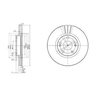 Jeu de 2 disques de frein avant DELPHI BG2697