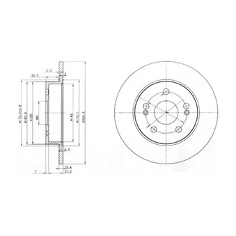 Jeu de 2 disques de frein arrière DELPHI BG2698