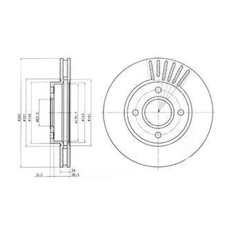 Jeu de 2 disques de frein avant DELPHI BG2699