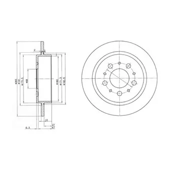 Jeu de 2 disques de frein arrière DELPHI