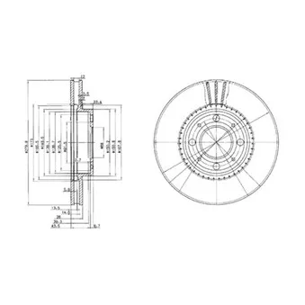 Jeu de 2 disques de frein avant DELPHI BG2720